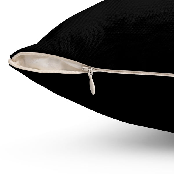 Spun Polyester Square Pillow Black