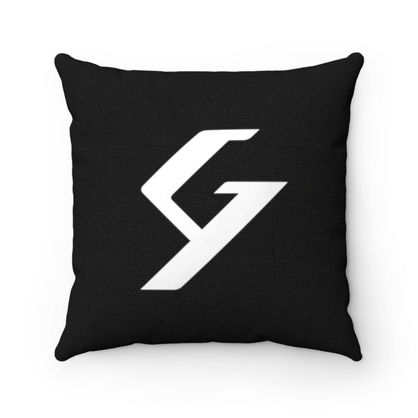 Spun Polyester Square Pillow Black