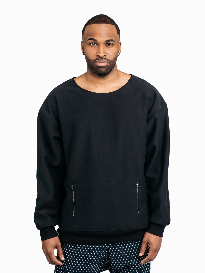 Scoop Neck French Terry Sweater