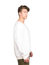 SCOOP NECK White FRENCH TERRY SWEATER