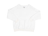 SCOOP NECK White FRENCH TERRY SWEATER